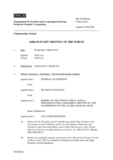 Journal of the 638th Plenary Meeting of the Forum for Security Co-operation