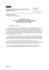 Permanent Council Decision No. 1001