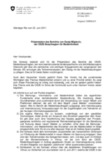 Präsentation des Berichts von Dunja Mijatovic, der OSZE-Beauftragten für Medienfreiheit