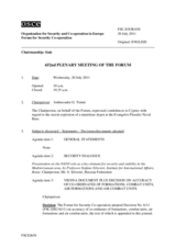 Journal of the 652nd Plenary Meeting of the Forum for Security Co-operation 