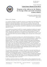 Statement by the Delegation of the United States in response to the address by the Tánaiste (Deputy Prime Minister) and Minister for Foreign Affairs and Trade of Ireland, H.E. Eamon Gilmore