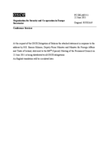 Выступление Постоянного представителя Республики Беларусь при ОБСЕ А.Сычёва – В ответ на выступление Вице-премьера и Министра иностранных дел и торговли Ирландии И.Гилмора