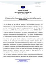 Statement by the Hungarian Presidency of the Council of the European Union on the International Day against Homophobia and Transphobia, 17 May 2011