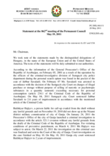 Statement by the Delegation of Azerbaijan in response to the statements by the Hungarian Presidency of the Council of the European Union and by the Delegation of the United States on the fundamental freedoms in Azerbaijan 