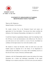 Statement by the Delegation of Turkey in response to the address by the President of the Republic of Lithuania, H.E. Dalia Grybauskaitė 
