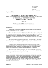 Statement by the Delegation of Belarus on the presidential elections in Kazakhstan, held on 3 April 2011
