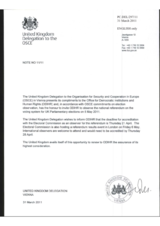 Statement by the Delegation of the United Kingdom on the referendum on a new parliamentary voting system in the United Kingdom, to be held on 5 May 2011