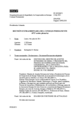 Diario de la Sesión extraordinaria del Consejo Permanente (872ª Sesión plenaria)