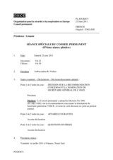 Journal de la séance spéciale du Conseil permanent (871ère séance plénière)