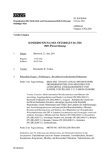 Journal der Sondersitzung des Ständigen Rates (869. Plenarsitzung)