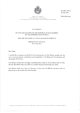 Statement by the Delegation of San Marino on the attacks in Oslo and on Utoya Island in Norway