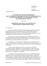 Statement by the Delegation of Belarus on the Decision on the Agenda for the 2011 Human Dimension Implementation Meeting