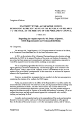 Statement by the Delegation of Belarus in response to the report by the OSCE Representative on Freedom of the Media, Ms. Dunja Mijatović