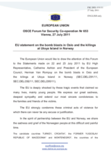 Statement by the Polish Presidency of the Council of the European Union on the attacks in Oslo and on Utoya Island in Norway