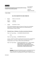 Journal der 652. Plenarsitzung des Forums