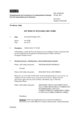 Giornale della 652a Seduta plenaria del Foro di cooperazione per la sicurezza