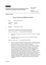 Journal de la 651ère séance plénière du Forum