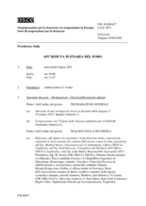 Giornale della 651a Seduta plenaria del Foro di cooperazione per la sicurezza