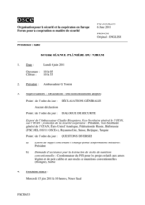 Journal de la 647ème séance plénière du Forum