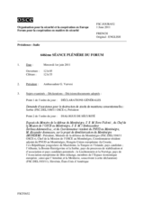 Journal de la 646ème séance plénière du Forum