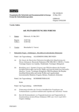 Journal der 645. Plenarsitzung des Forums