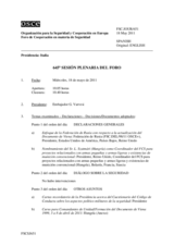 Diario de la 645ª Sesión plenaria del Foro de Cooperación en materia de Seguridad  