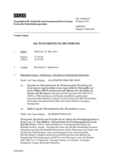 Journal der 641. Plenarsitzung des Forums