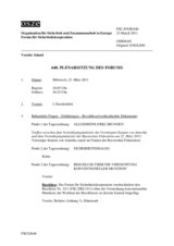 Journal der 640. Plenarsitzung des Forums