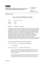 Journal de la 639ème séance plénière du Forum