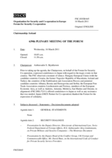 Journal of the 639th Plenary Meeting of the Forum for Security Co-operation