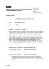 Giornale della 639a Seduta plenaria del Foro di cooperazione per la sicurezza