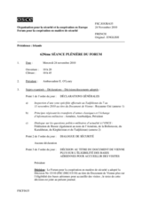 Journal de la 629ème séance plénière du Forum