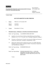 Journal der 629. Plenarsitzung des Forums