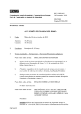 Diario de la 629ª Sesión plenaria del Foro de Cooperación en materia de Seguridad  
