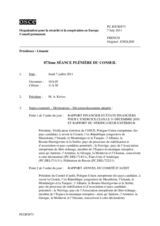 Journal de la 873ème séance plénière du Conseil