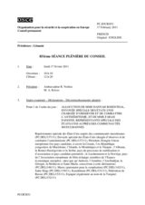 Journal de la 851ère séance plénière du Conseil