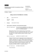 Journal de la 850ème séance plénière du Conseil