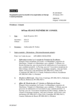 Journal de la 847ème séance plénière du Conseil