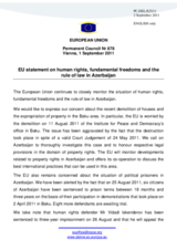 Statement by the Polish Presidency of the Council of the European Union on the human rights, fundamental freedoms and the rule of law in Azerbaijan