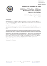 Statement by the Delegation of the United States on the photographic exhibition to commemorate the tenth anniversary of 9/11