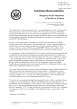 Statement by the Delegation of the United States on the situation in northern Kosovo