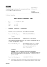 Giornale della 658a Seduta plenaria del Foro di cooperazione per la sicurezza