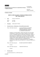 Giornale della 883a Seduta speciale del Consiglio permanente