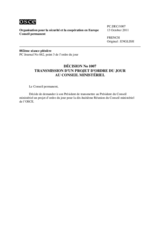 Décision No. 1007 du Conseil permanent