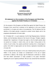 Statement by the Polish Presidency of the Council of the European Union on the European Day and World Day Against the Death Penalty, celebrated on 10 October 2011