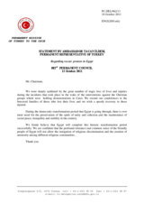 Statement by the Delegation of Turkey on recent violent events in Egypt