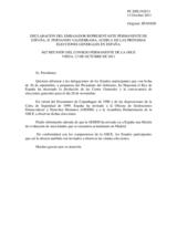 Declaración del Embajador Representante Permanente de España, D. Fernando Valderrama, Acerca de las Próximas Elecciones Generales en España