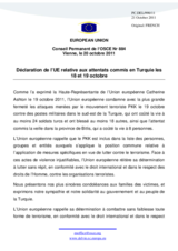 Déclaration de l’UE relative aux attentats commis en Turquie les 18 et 19 octobre