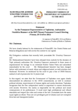 Statement by the Delegation of Tajikistan in response to statements by the Polish Presidency of the Council of the European Union, by the Delegation of the United States and by the Delegation of Belarus on freedom of the media in Tajikistan