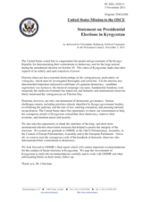 Statement by the Delegation of the United States on presidential elections in Kyrgyzstan, held on 30 October 2011